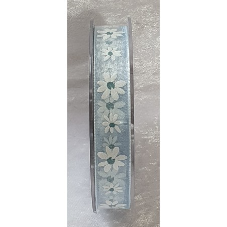 Dekoband Blumen blau