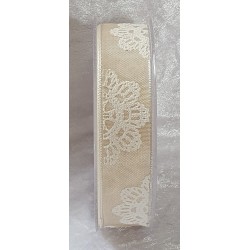 Dekoband Blume beige