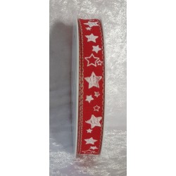 Dekoband Sterne rot/weiss