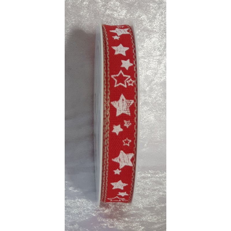 Dekoband Sterne rot/weiss