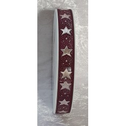 Dekoband Sterne bordeaux