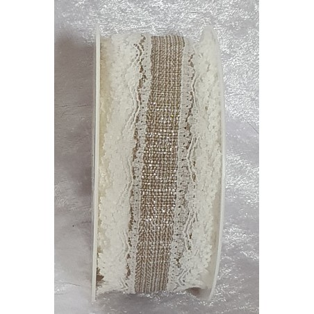 Spitzenband weiss/natur