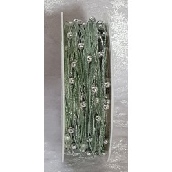 Organza Kordel mit Perlen seegrün