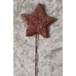 Glitzerstern rosa am Spiess