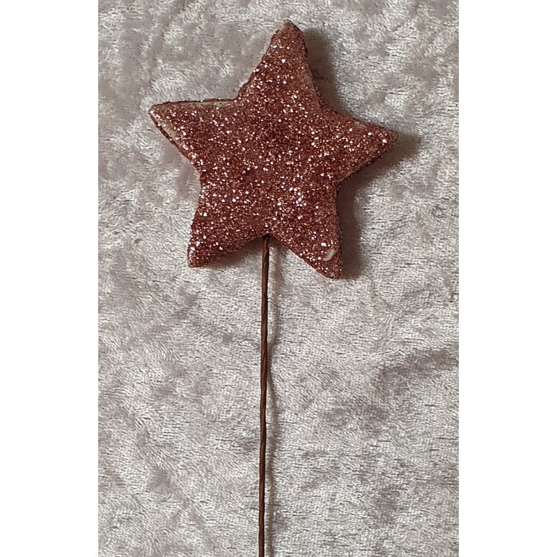 Glitzerstern rosa am Spiess