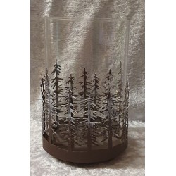 Teelicht Glas Wald/Hirsch