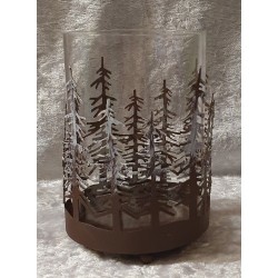 Teelicht Glas Wald/Hirsch