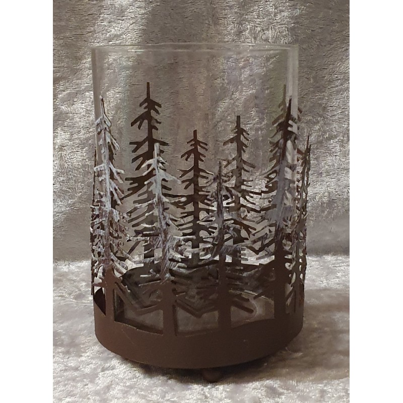 Teelicht Glas Wald/Hirsch