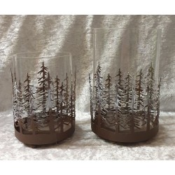 Teelicht Glas Wald/Hirsch
