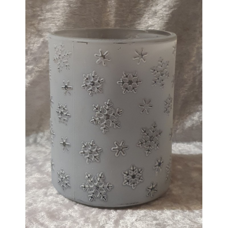 Teelicht Glas Schneeflocken