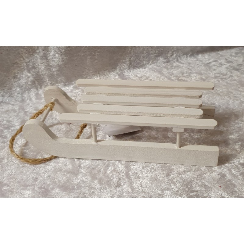 Holz Schlitten weiss