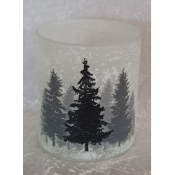 Teelicht Glas Wald