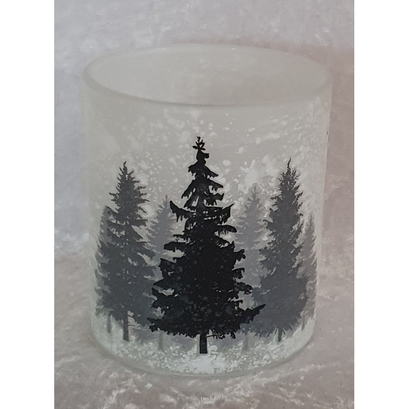 Teelicht Glas Wald