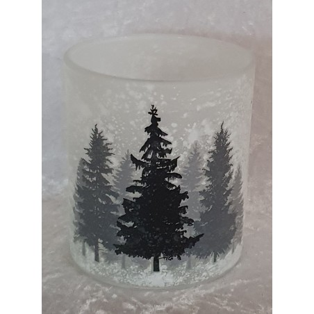 Teelicht Glas Wald