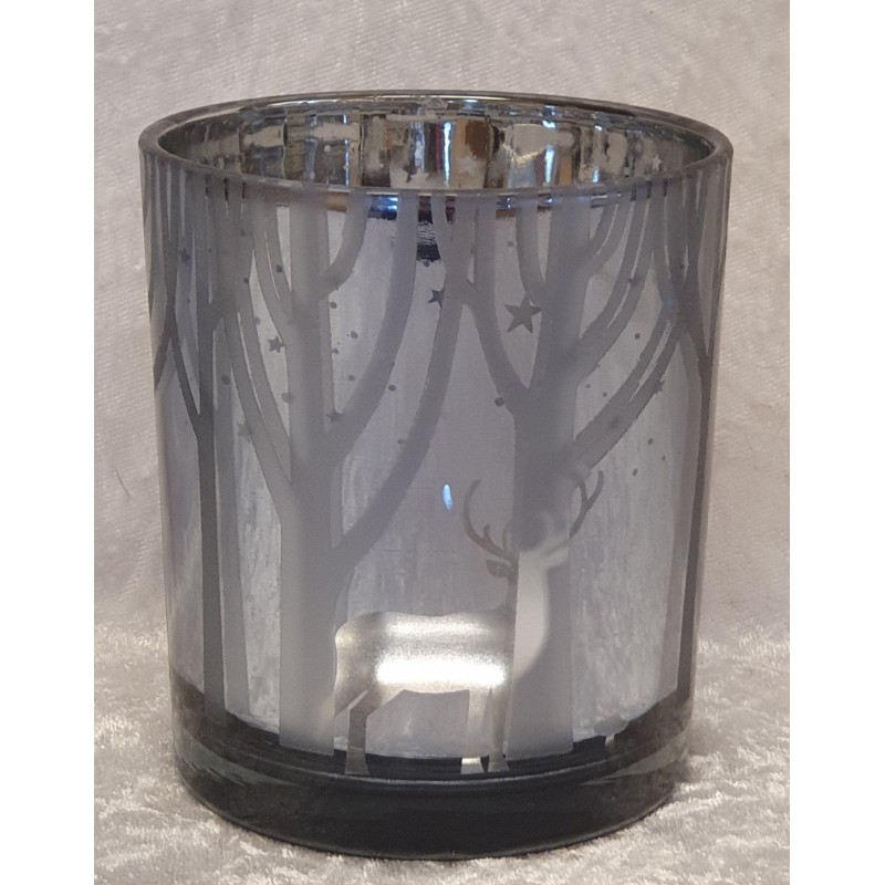 Teelicht Glas mit Hirsch