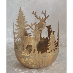 Teelicht Metall Hirsch/Wald