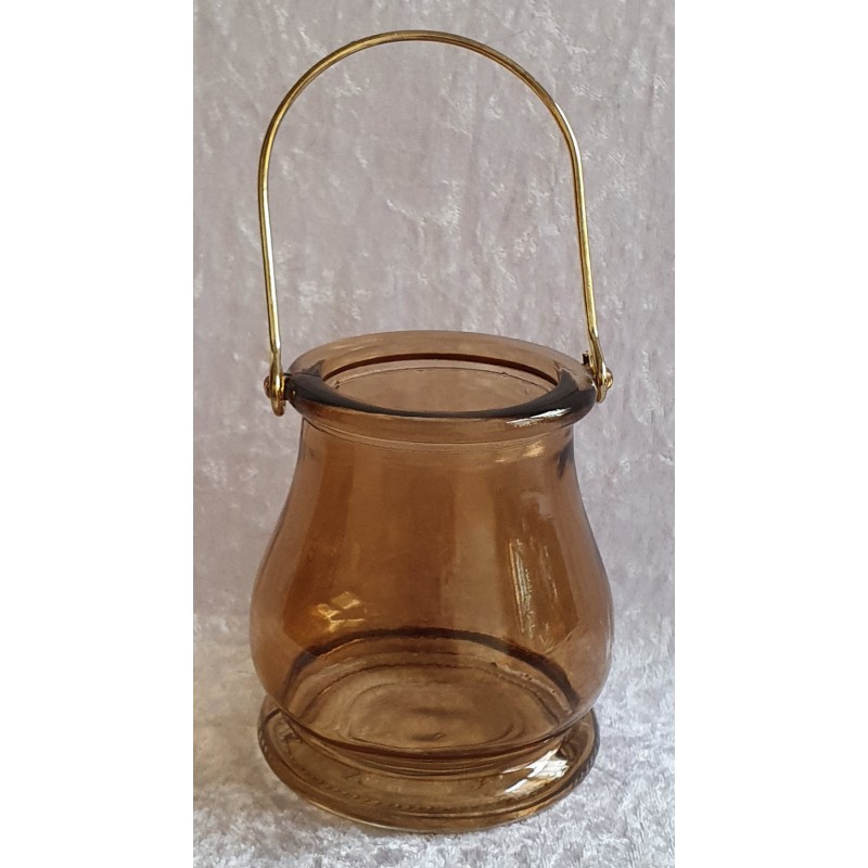 Glas Laterne braun