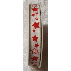 Deko Band Sterne weiss/rot