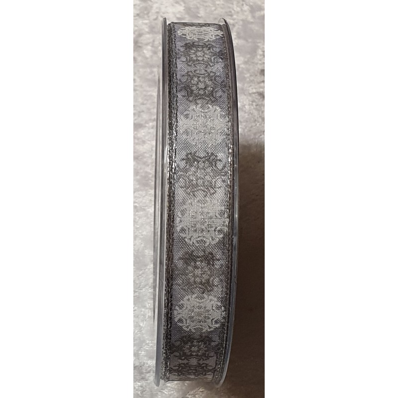 Deko Band Schneeflocken silber
