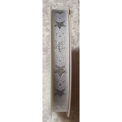 Deko Band Sterne weiss/silber
