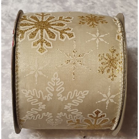 Deko Band Schneeflocken gold