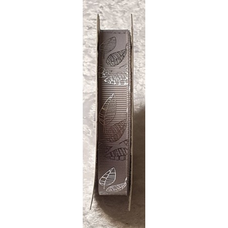 Deko Band Blätter taupe/silber