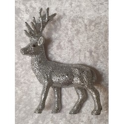Glitzer Hirsch Kunststoff silber
