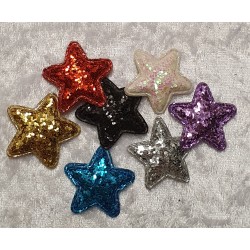 Stoff Stern Glitzer regenbogen