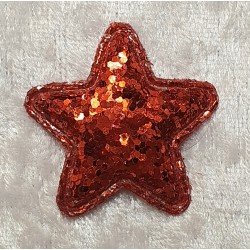 Stoff Stern Glitzer rot