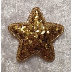 Stoff Stern Glitzer gold