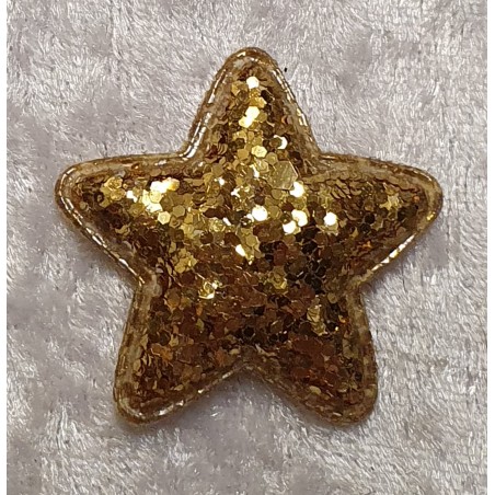 Stoff Stern Glitzer gold