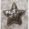 Stoff Stern Glitzer silber