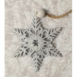 Metall Schneeflocke weiss