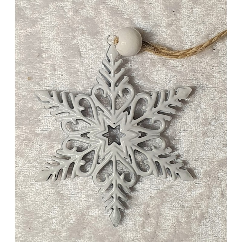 Metall Schneeflocke weiss