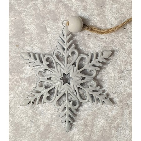 Metall Schneeflocke weiss