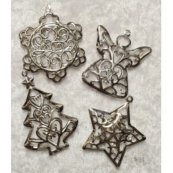 Metall Tannenbaum silber