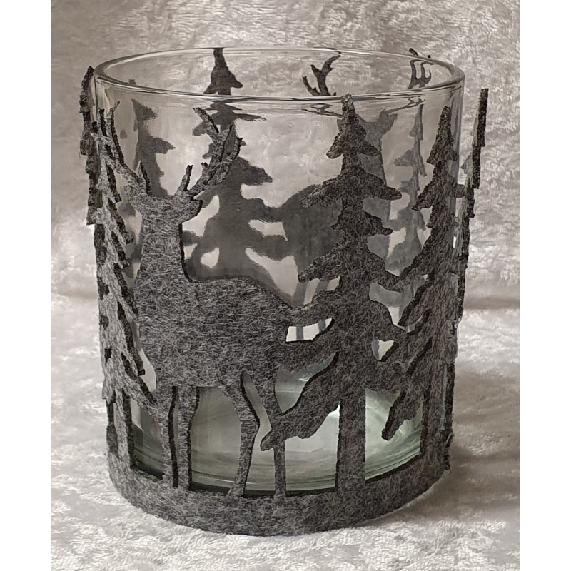 Teelicht Glas mit Filz