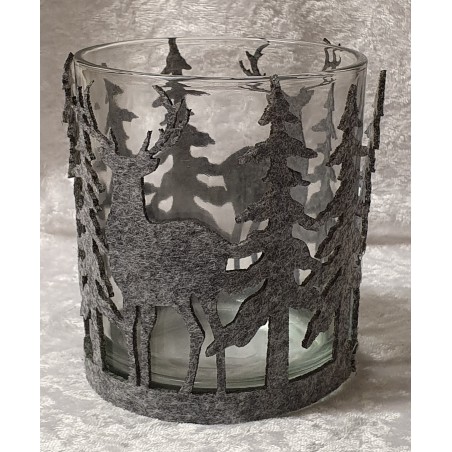 Teelicht Glas mit Filz