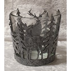 Teelicht Glas mit Filz