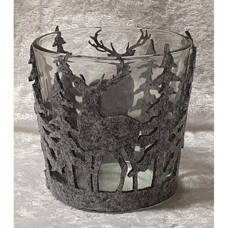 Teelicht Glas mit Filz