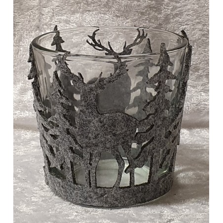 Teelicht Glas mit Filz