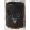 Teelicht Glas mit Filz anthrazit