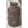 Teelicht Glas gefrostet mit Hirschkopf grau