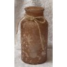 Teelicht Glas gefrostet mit Hirschkopf braun