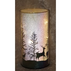 Glas Winterwald mit Led