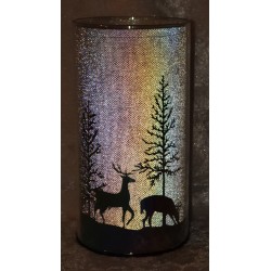 Glas Winterwald mit Led