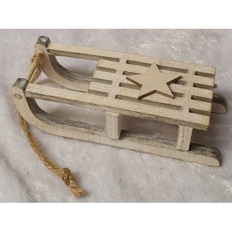 Holz Schlitten weiss