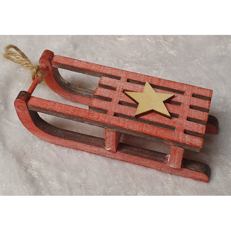 Holz Schlitten rot