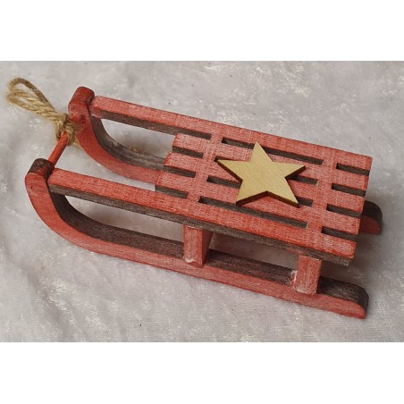 Holz Schlitten rot