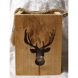 Holz Laterne Hirsch